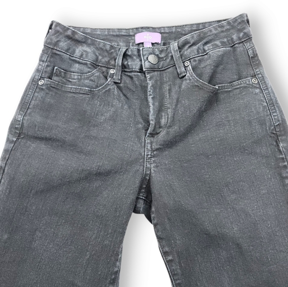 NYDJ Lift Tuck Straight Leg Jeans Mid Rise Slimming Gray Size 2 Long - Picture 5 of 13